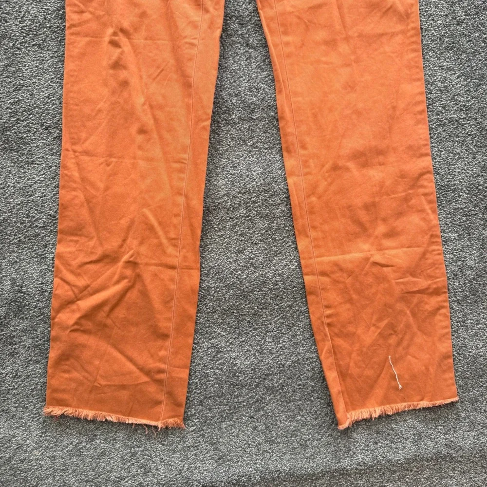 Bills Khakis M3 Brick 60 Min Twill Pant Orange Trim Fit Mens 33 Raw Hem USA